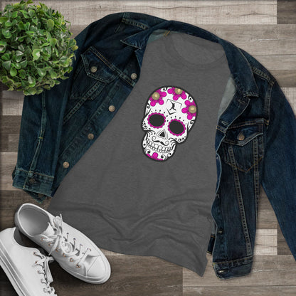 Day of the Dead | Pink Flower Skull Women's Graphic Tee