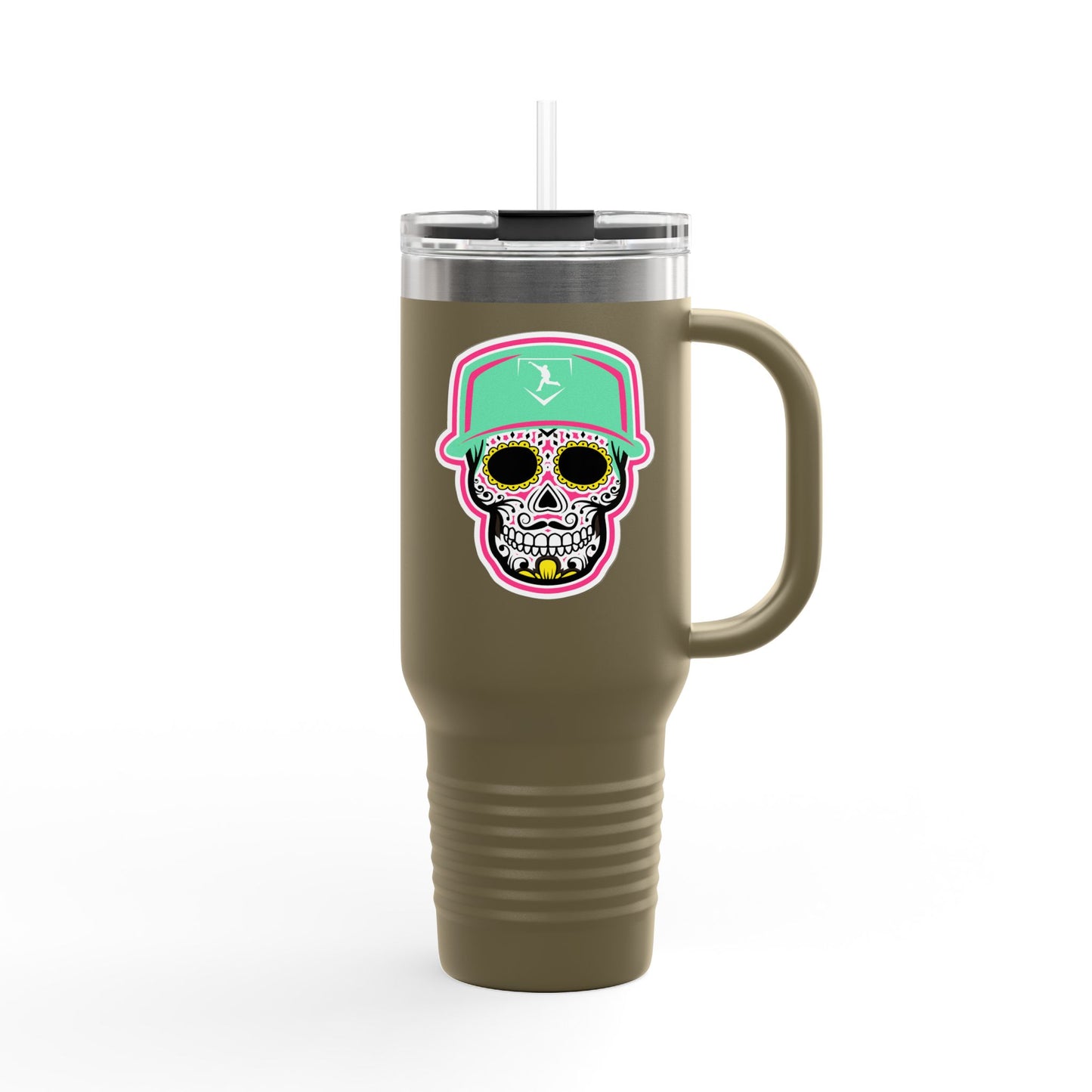 40 oz Tumbler | Green Day of The Dead Skull