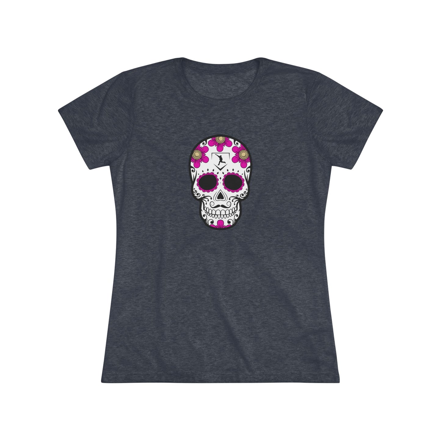 Day of the Dead | Pink Flower Skull Women's Graphic Tee