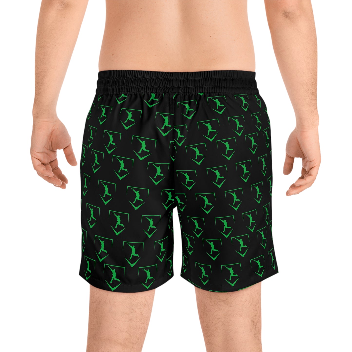 Men's Mid-Length Training Shorts | Pattern Logo Green