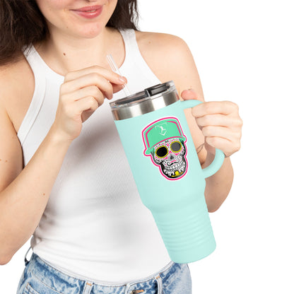 40 oz Tumbler | Green Day of The Dead Skull