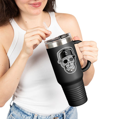 40 oz Tumbler | Black Day of The Dead Skull