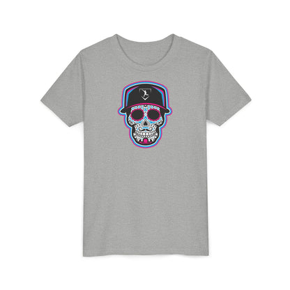 Youth | Day of The Dead | Neon Blue and Pink Skull Graphic Tee