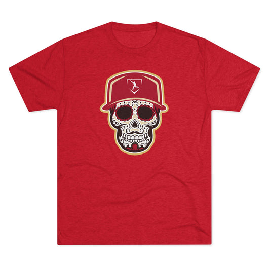 Day of the Dead | Red and Gold Skull Graphic Tee