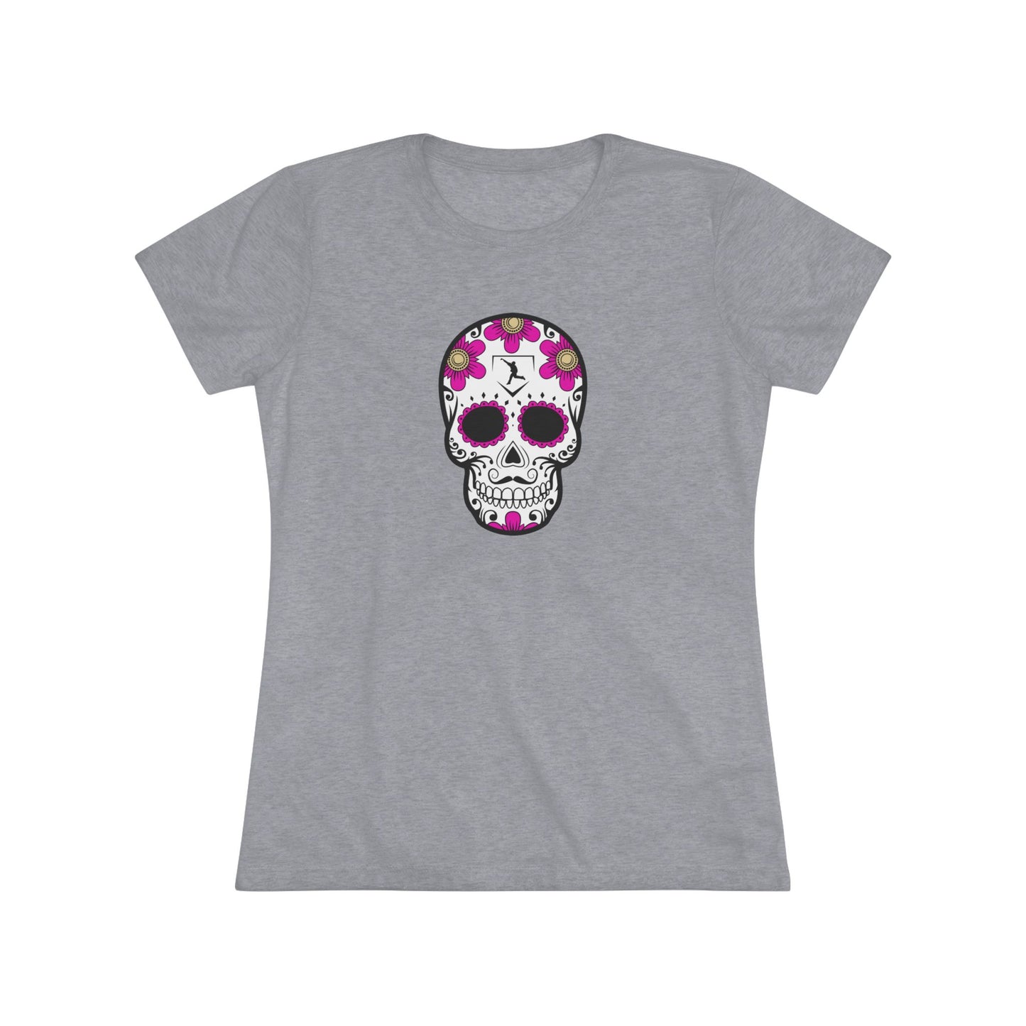 Day of the Dead | Pink Flower Skull Women's Graphic Tee