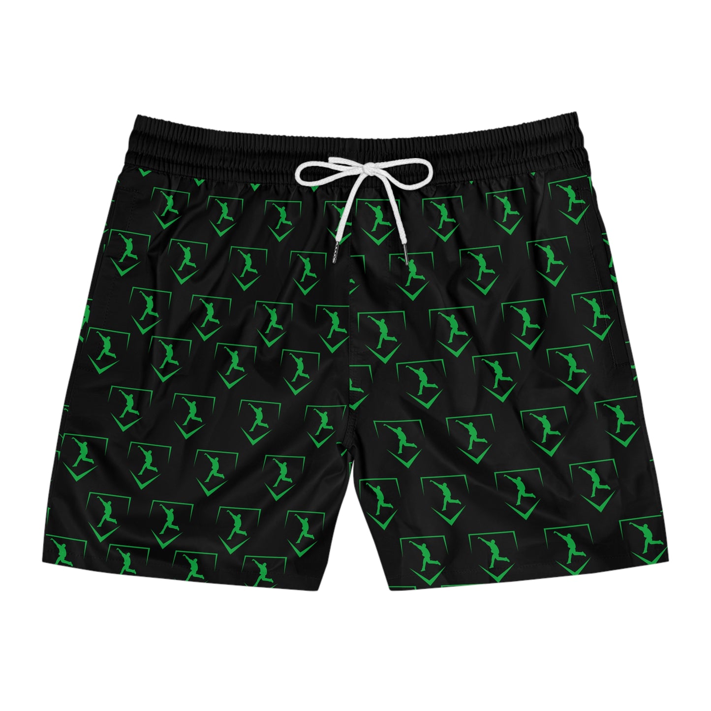 Men's Mid-Length Training Shorts | Pattern Logo Green