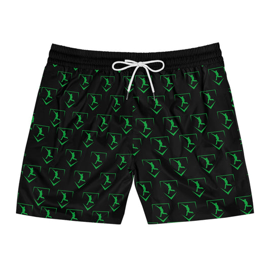 Men's Mid-Length Training Shorts | Pattern Logo Green