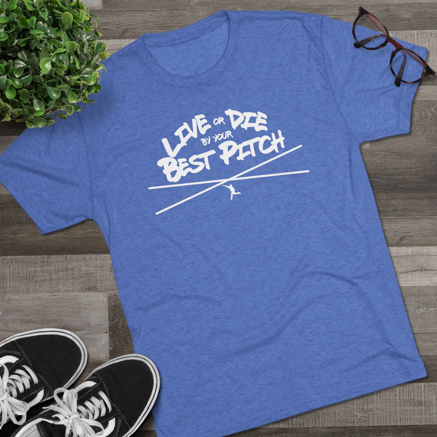 Live or Die by Your Best Pitch Graphic Tee - White Lettering