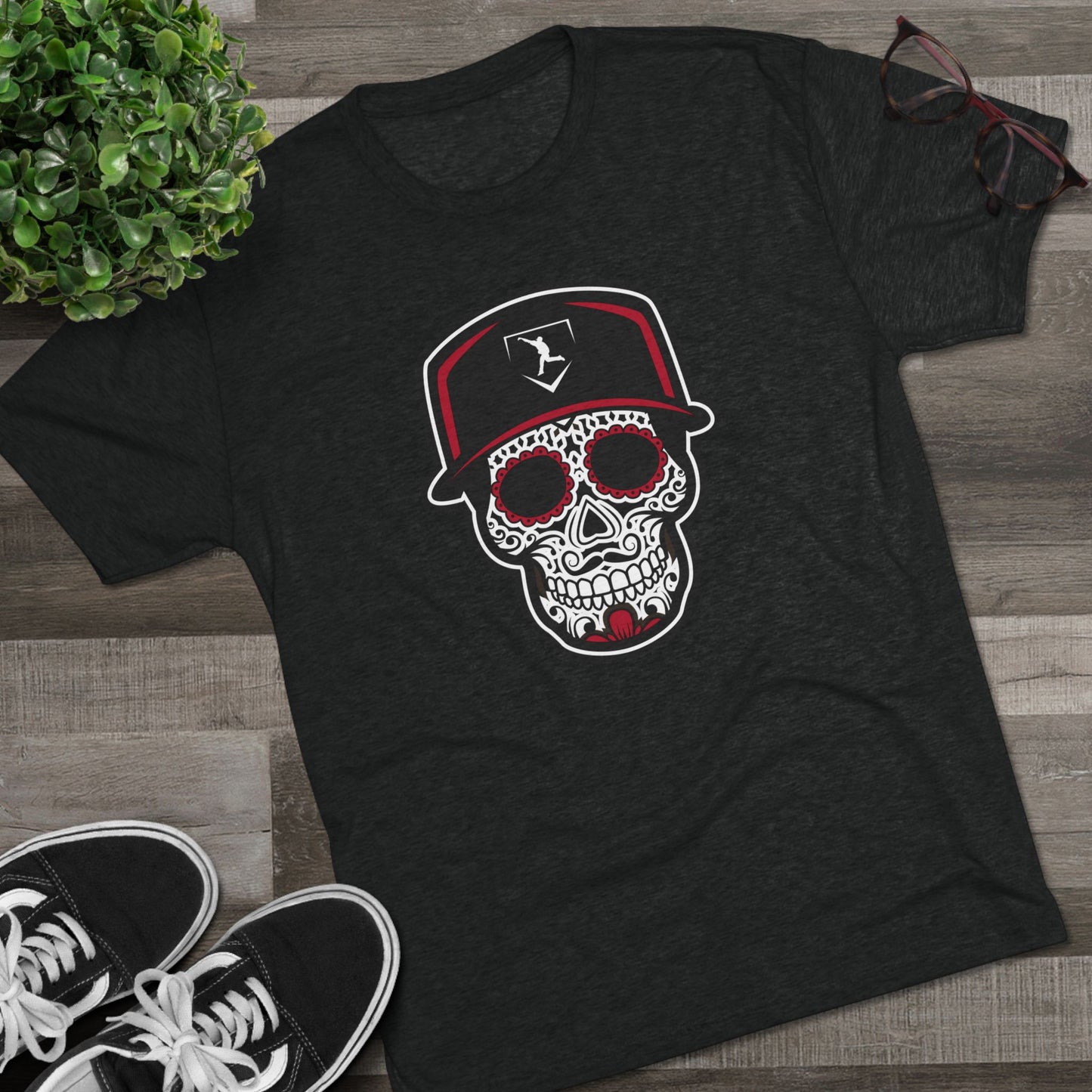 Day of the Dead | Black and Red Skull Graphic Tee