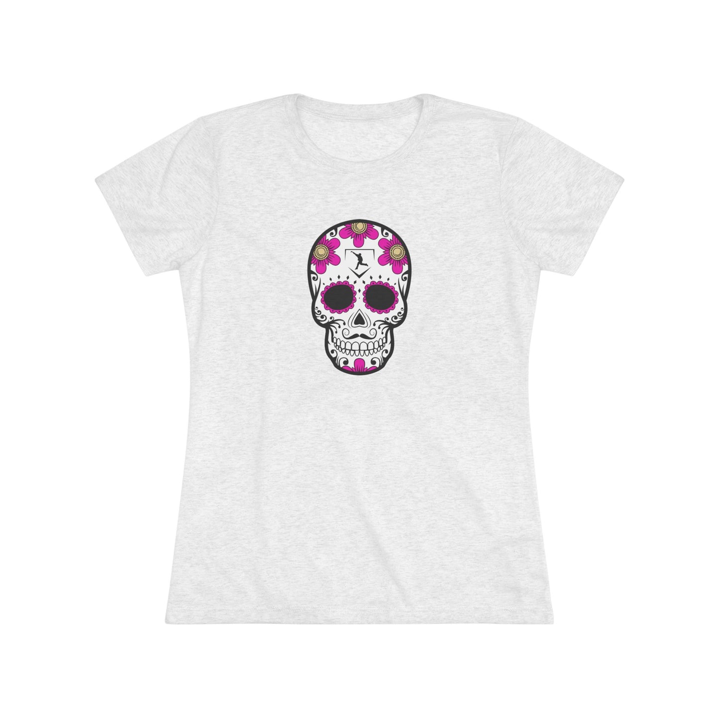 Day of the Dead | Pink Flower Skull Women's Graphic Tee