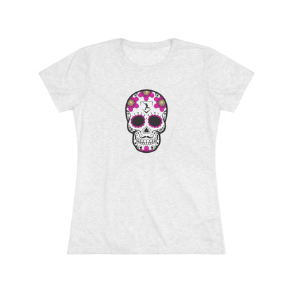 Day of the Dead | Pink Flower Skull Women's Graphic Tee