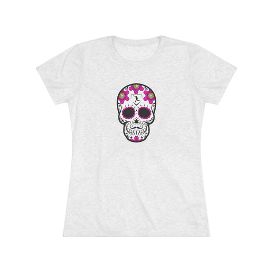 Day of the Dead | Pink Flower Skull Women's Graphic Tee