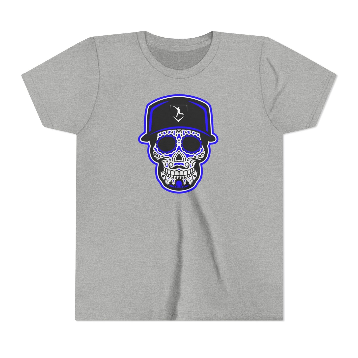 Youth | Day of the Dead | Blue and White Skull Graphic Tee